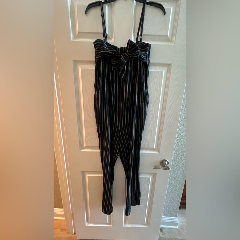 Final Touch Striped Black and White Jumpsuit